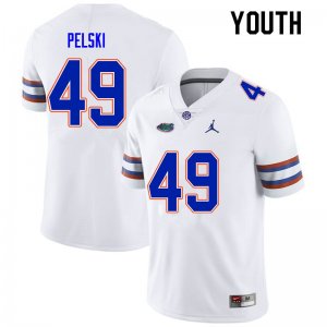 Youth Florida Gators #49 Preston Pelski NCAA Nike White Authentic Stitched College Football Jersey QNV0062TB